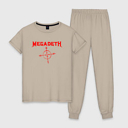 Пижама хлопковая женская Megadeth, цвет: миндальный