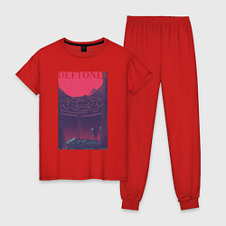 Пижама хлопковая женская Deftones, цвет: красный