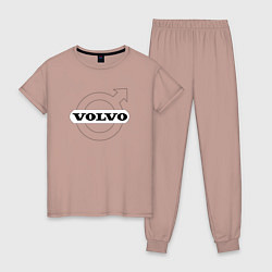 Пижама хлопковая женская VOLVO, цвет: пыльно-розовый