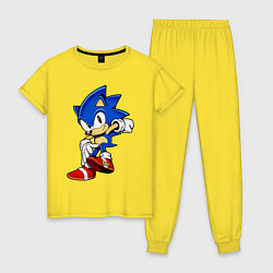 Пижама хлопковая женская SONIC, цвет: желтый