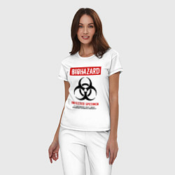 Пижама хлопковая женская Biohazard, цвет: белый — фото 2