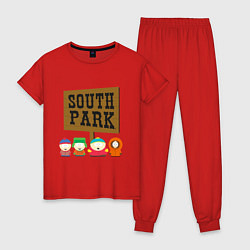 Пижама хлопковая женская South Park, цвет: красный