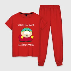 Пижама хлопковая женская ЮЖНЫЙ ПАРК, цвет: красный
