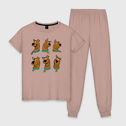 Пижама хлопковая женская Scooby-Doo, цвет: пыльно-розовый