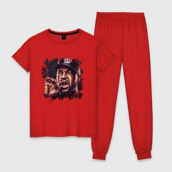 Пижама хлопковая женская Ice Cube, цвет: красный