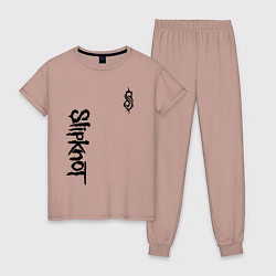 Пижама хлопковая женская SLIPKNOT, цвет: пыльно-розовый