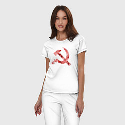 Пижама хлопковая женская Ахегао СССР, цвет: белый — фото 2