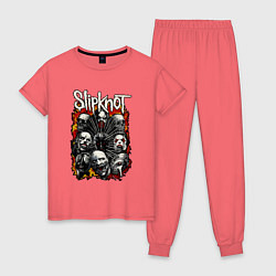 Пижама хлопковая женская Slipknot, цвет: коралловый