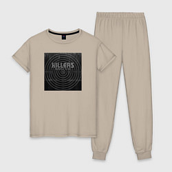 Пижама хлопковая женская The Killers, цвет: миндальный
