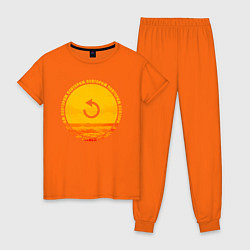 Пижама хлопковая женская Тима Белорусских: Повторим, цвет: оранжевый