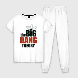 Пижама хлопковая женская Big Bang Theory logo, цвет: белый