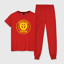 Пижама хлопковая женская Войска РХБЗ, цвет: красный