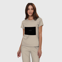 Пижама хлопковая женская Изоляция, цвет: миндальный — фото 2