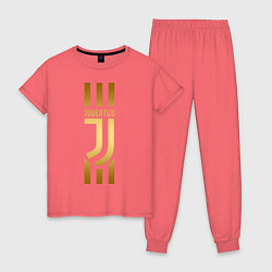 Пижама хлопковая женская JUVENTUS, цвет: коралловый