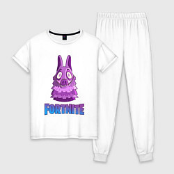 Пижама хлопковая женская Lama Fortnite, цвет: белый