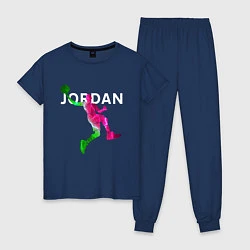 Пижама хлопковая женская MICHAEL JORDAN Z, цвет: тёмно-синий
