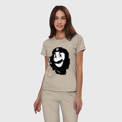 Пижама хлопковая женская Che Mario, цвет: миндальный — фото 2