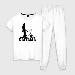 Пижама хлопковая женская Saitama, цвет: белый
