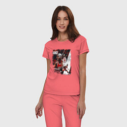 Пижама хлопковая женская ПОСЛЕДНИЙ ТАНЕЦ, цвет: коралловый — фото 2