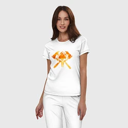 Пижама хлопковая женская Пожарный Z, цвет: белый — фото 2