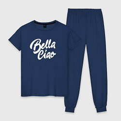 Пижама хлопковая женская Bella Ciao, цвет: тёмно-синий