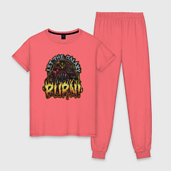 Пижама хлопковая женская Lets the galaxy burn, цвет: коралловый