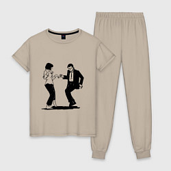 Пижама хлопковая женская Грязные танцы Z, цвет: миндальный