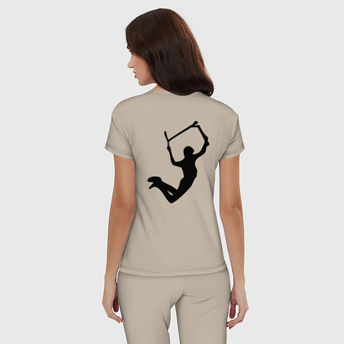 Женская пижама Самокат фристайл трюк экстрим / Миндальный – фото 4