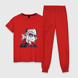 Пижама хлопковая женская Justice Helltaker Z, цвет: красный