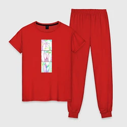 Пижама хлопковая женская Hentai, цвет: красный