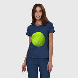 Пижама хлопковая женская Теннис, цвет: тёмно-синий — фото 2