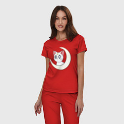 Пижама хлопковая женская Artemis, цвет: красный — фото 2