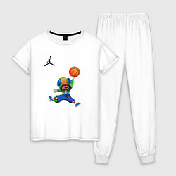 Пижама хлопковая женская Brawl STARS баскетбол, цвет: белый