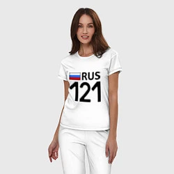 Пижама хлопковая женская RUS 121, цвет: белый — фото 2