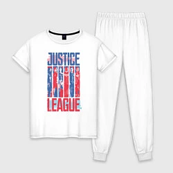 Пижама хлопковая женская Justice League, цвет: белый