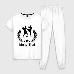 Пижама хлопковая женская Muay Thai: High Kick, цвет: белый