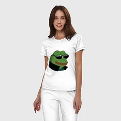 Пижама хлопковая женская Pepe в очках EZ, цвет: белый — фото 2