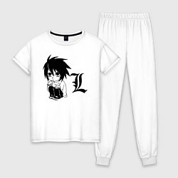 Пижама хлопковая женская Death Note, цвет: белый