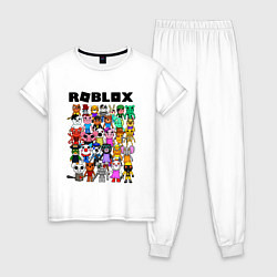 Пижама хлопковая женская ROBLOX PIGGY, цвет: белый