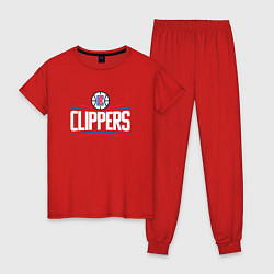 Пижама хлопковая женская Los Angeles Clippers, цвет: красный