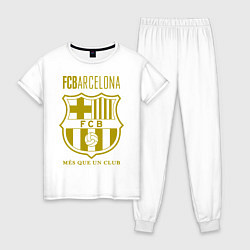 Пижама хлопковая женская Barcelona FC, цвет: белый