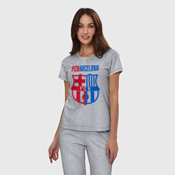 Пижама хлопковая женская Barcelona FC, цвет: меланж — фото 2