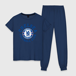 Пижама хлопковая женская Chelsea FC, цвет: тёмно-синий