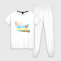 Пижама хлопковая женская Электродинамикс, цвет: белый