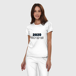 Пижама хлопковая женская Удалить 2020, цвет: белый — фото 2