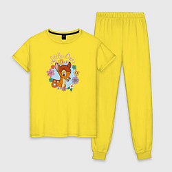 Пижама хлопковая женская Little One, цвет: желтый