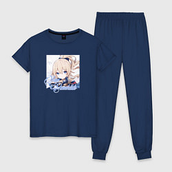 Пижама хлопковая женская Genshin Impact, цвет: тёмно-синий