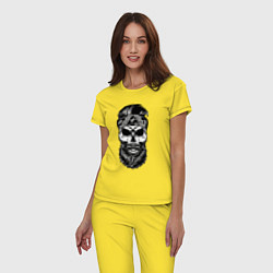 Пижама хлопковая женская Hipster, цвет: желтый — фото 2