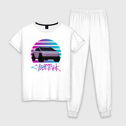 Пижама хлопковая женская Cybertruck Aesthetics, цвет: белый