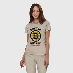 Пижама хлопковая женская BOSTON BRUINS NHL, цвет: миндальный — фото 2